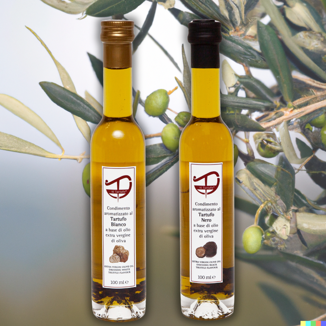 Extra Virgin olive oil dressing Truffle flavour – with pieces insiede - 2 Bottles of Real Truffle taste + COOKBOOK