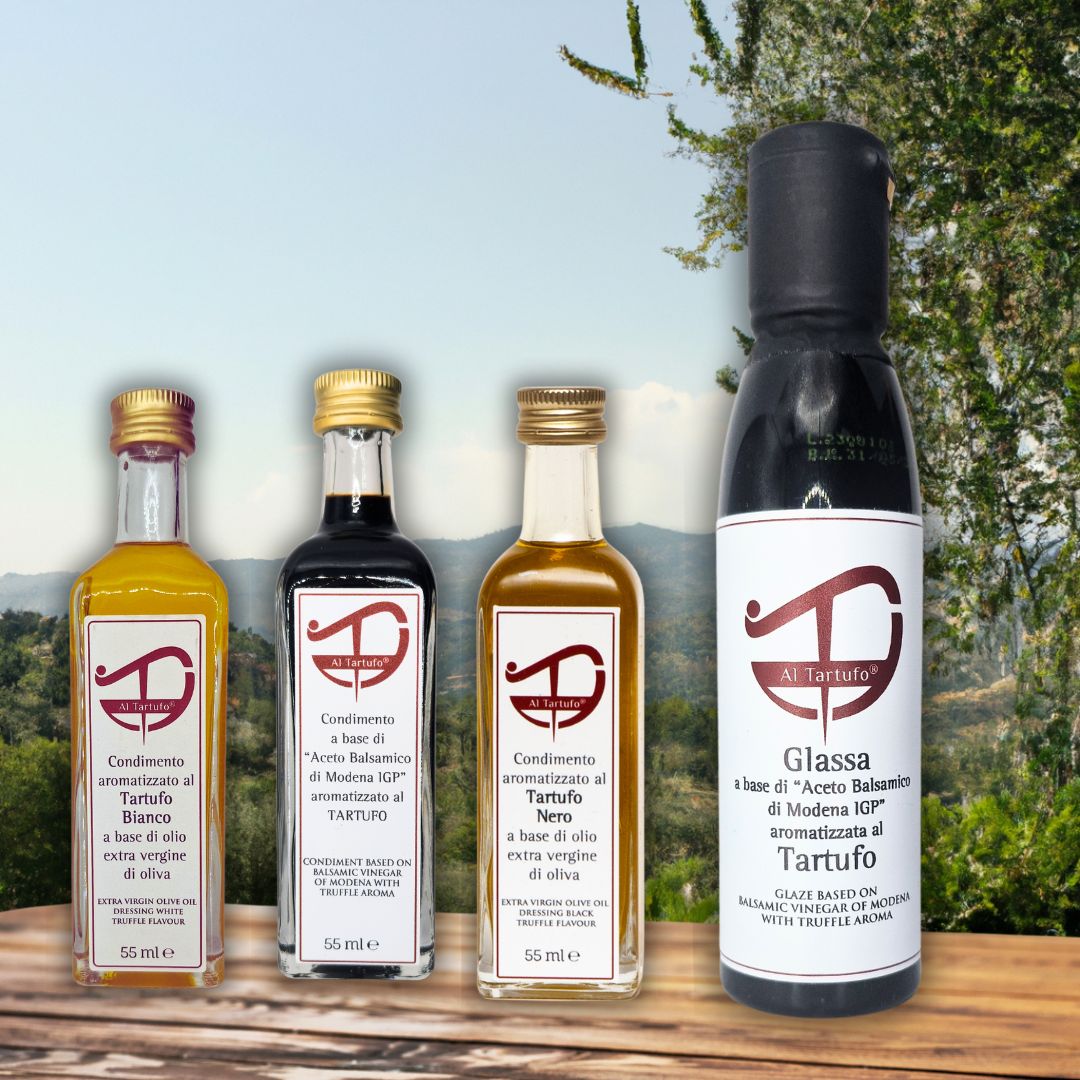 Truffle Oil&Balsamic Vinegar Box - 4 Jars of real Truffle taste + COOKBOOK