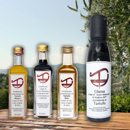 Truffle Oil&Balsamic Vinegar Box - 4 Jars of real Truffle taste + COOKBOOK