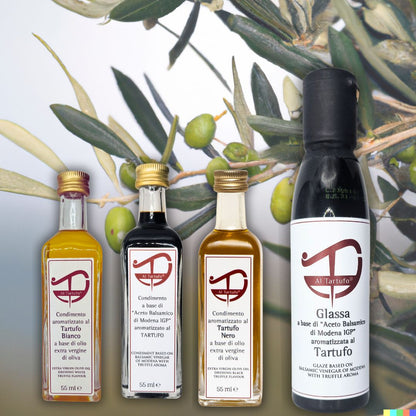 Truffle Oil&Balsamic Vinegar Box - 4 Jars of real Truffle taste + COOKBOOK